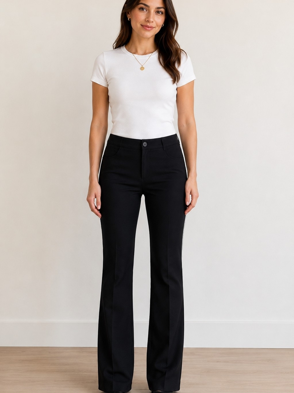 ECI Classic Women's Black Bootcut Pants Mid-rise Size 6 Career Professional